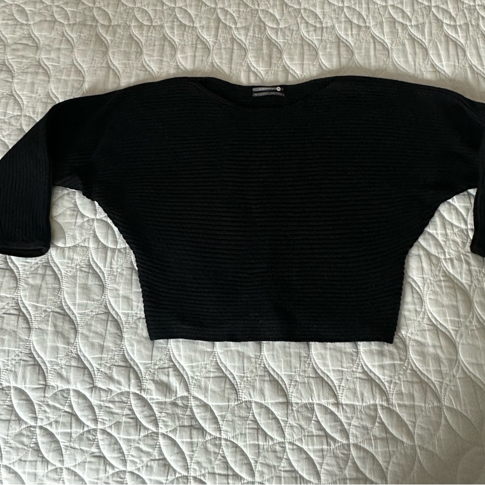 Anthropologie Black Ribbed Sweater - Picture 3 of 4